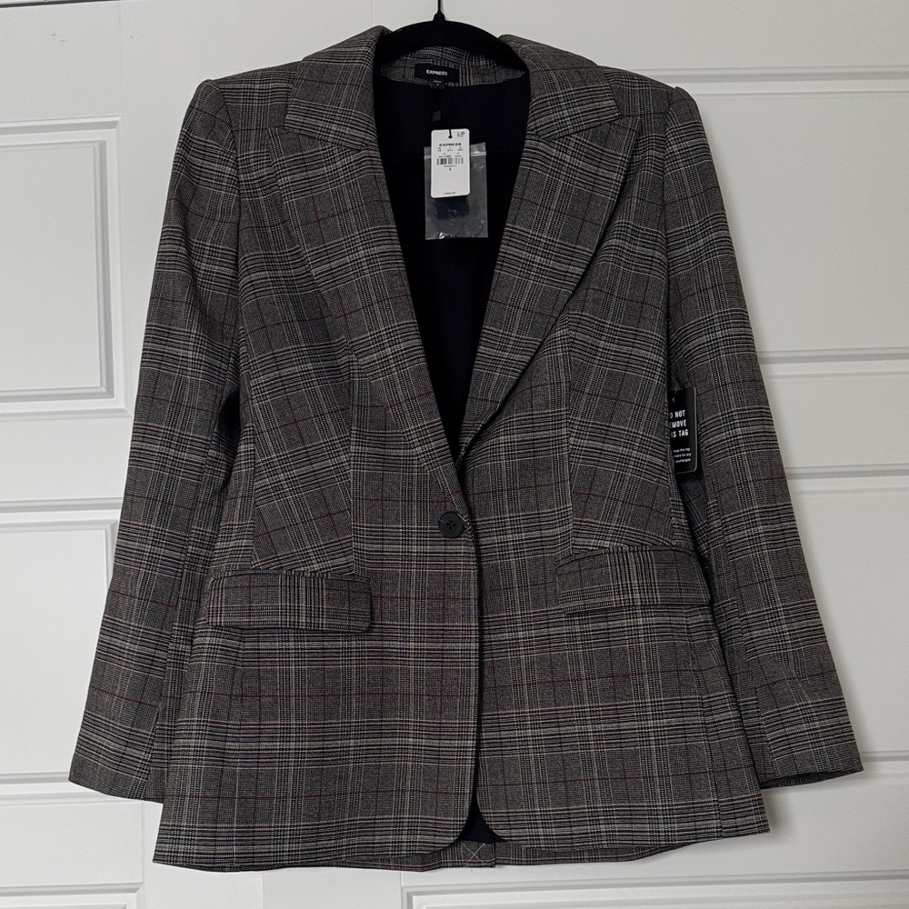 Express Gray Plaid Women's Blazer